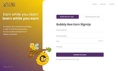 Bubblybeee design login ui
