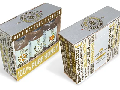 Apis Hive Honey Sample Package [In-Progress] bee beeswax branding design honey icon lettersetting logo pack package package design packaging point of purchase point of sale pop sample typographical typography variety vector