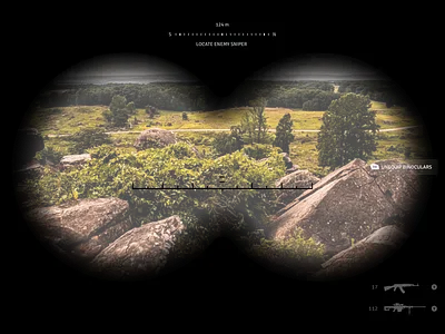 Experimental Game UI: Binocular View FPS design game illustration ui