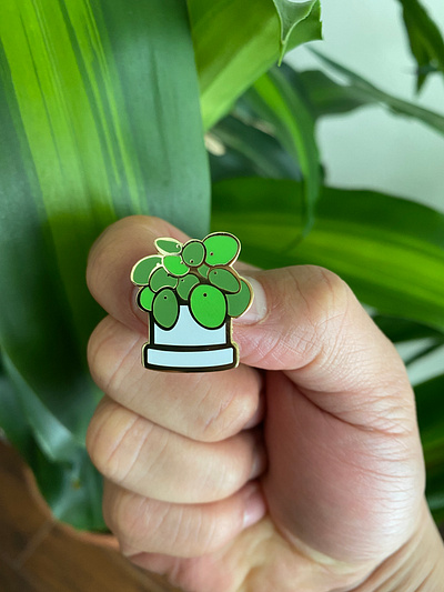 Pilea Plant Pin chinese money plant cute pin enamel pin illustrator pilea plant daddy plant drawing plant mom plant pin product design