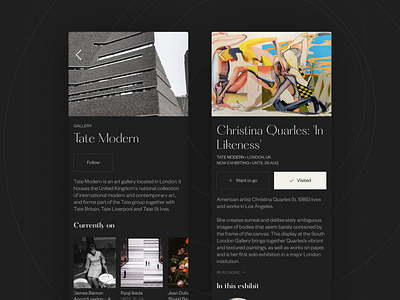 Artgaze app concept app art art exhibit black button design figma gallery minimal screen ui ux