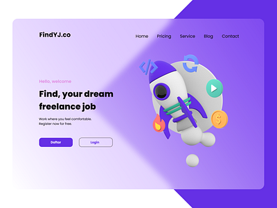 Landing Page design illustration typography ui