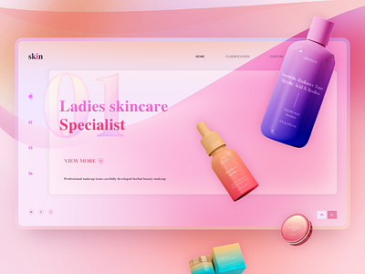 Website Design for Women's Cosmetics 3d animation branding concept website cosmetic e commerce graphic design logo ui website design 应用程序 用户界面