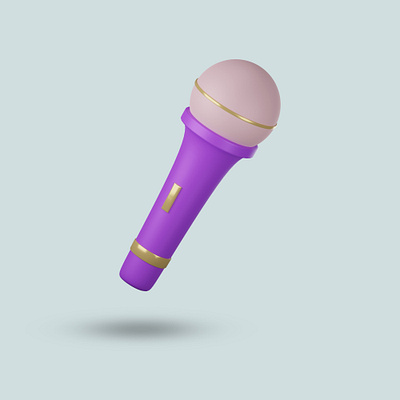 Minimalist music microphone icon 3d clean cute design graphic design illustration microphone modern music