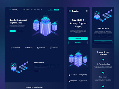 Crypton - Responsive Web Design bitcoin bootstrap cryptocurrency css html html5 landing page mockup responsive responsive web design template ui design ui kits user experience user interface ux design web design web inspiration web responsive wordpress