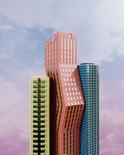 Heights 3d blender colors design film grainy illustration minimal render