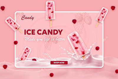 Website Banner Design- Ice Candy ui web banner