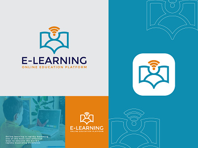 E-Learning Logo Mark 3d animation app logo brand identity branding custom logo design dribbble logos e learning education flat graphic design illustration learning logo logo design modern logo online ui