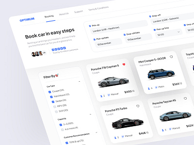 Optimum - Car Rental Dashboard car car rental clean dashboard design minimal popular shot rent dashboard rental ui user interface ux vehicle vehicle rental web web design webapp website