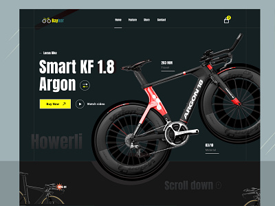 Bike Shop website: landing page design interface product service startup ui ux web website