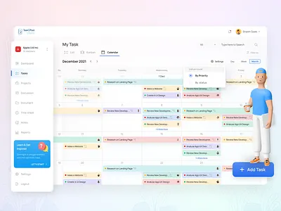 Task List Calendar View Designed By Shaikhsoeb taskmanagement