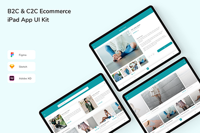 B2C & C2C Ecommerce iPad App UI Kit app b2c c2c ecommerce fashion app i̇pad shop shopping ui ui design ui kit ux