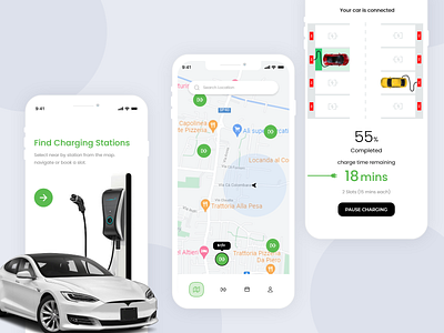 EV Charging Station Finding App app design app ui app uiux charging app charging station design electric electric vehicle ev charge ev charging station graphic design mobile app mobile app design tesla ui uiuxdesign vehicle