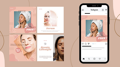 Beauty Brand Instagram/Facebook feed post design app branding design graphic design illustration logo vector