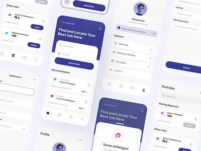 Jody - Job Finder App app design clean design employer flat hiring job application job finder job listing simple team ui ux