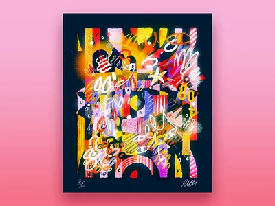 Visual Deluge #2 abstract abstract illustration adobe fresco adobe illustrator art doodle doodles geometric grid illustration illustration art nft nftart procreate
