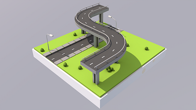 Road Scene in C4D 3d art design graphic design