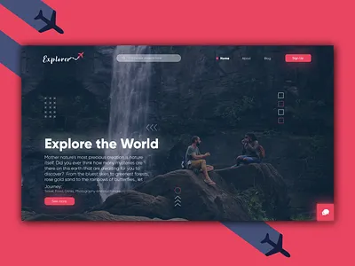 Explorer - Traveling Guide dark design travel ui ux web