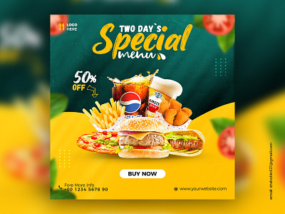 Special food menu social media post design template ads ads design banner brand identity chicken discount facebook post design food menu illustration instagram post design offer photoshop design print social media ads social media banner social media design social media post design special food template web banner