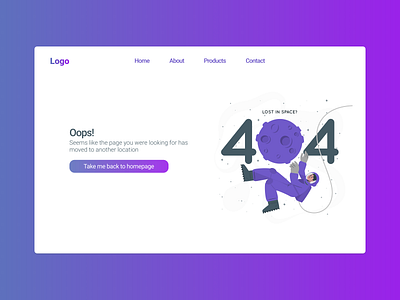 404 Error Page Design 404 error 404 page daily challenge design error page graphic design illustration page design ui ui design ui design challenge ui practice ux web design website design