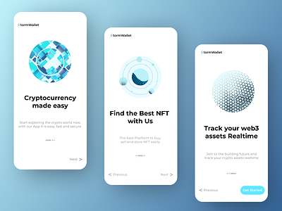 StormWallet Intro Section 2d app blue clean crypto cryptocurrency design exchange inspiration investments mobile nfts simple storm stormwallet trading ui ux wallets