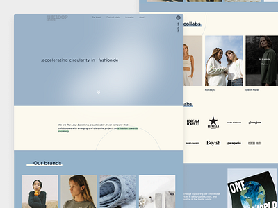 TheLoopBarcelona website (Webflow) animation barcelona blue clothing company coral ecological figma green interaction linen motion graphics sustainable theloopbarcelona web webflow website