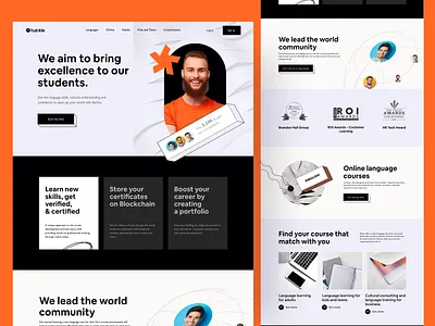 Twinkle | E-Learning Website Exploration ❤️🔥 clean ui concept course design educationn edutech homepage landingpage languagecourse learning lesson online onlinecourse redesign uiux web design