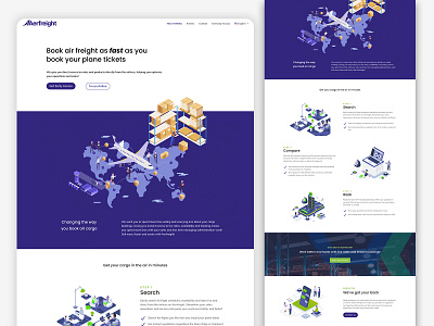 Aerfreight Web Design air plane airfreight branding design divi purple ui ux web web design website wordpress