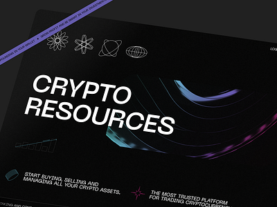 CRYPTO RESOURCES analysis app application bitcoin chart clean crypto cryptocurrency dark dashboard data design desktop icons minimal mobile modern platform ui wallet