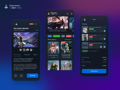 I’d like some games pls 😸🕹 amazon app design application dark theme dark ui e comm e commerce ecomm gaming mobile ui ui ui design uxui