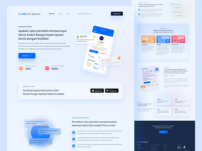Kredibel for Business New Landing Page app blue branding business design homepage illustration landing page ui ui design verification web design
