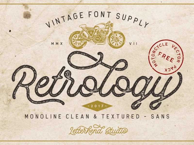 Retrology - a retro monoline script by Letterhend Studio on Dribbble