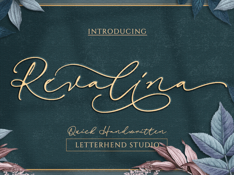 Revalina Signature Script freebies swashes font