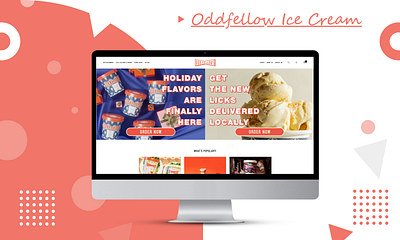 Website design for Ice cream company food ice creams mobile application uiux design website design