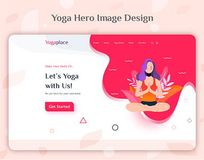 Yoga Hero Image design 3d animation branding creative design graphic design illustration logo mobile motion graphics print product design typography ui ux web web design yoga hero image design yoga illustration yoga logo