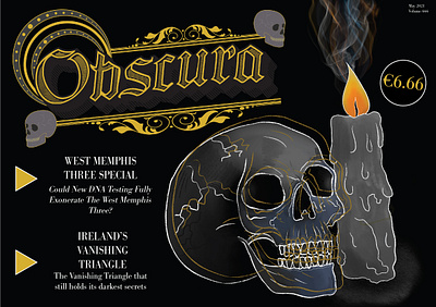 Obscura Magazine project - True Crime, conspiracies, oddities branding design graphic design illustration logo magazine typography