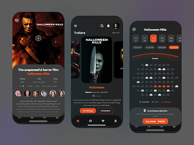 Cinema Booking App 3d 4d app booking cinema cinema booking app concept design film film poster ios mobile movie netflix tv ui ux