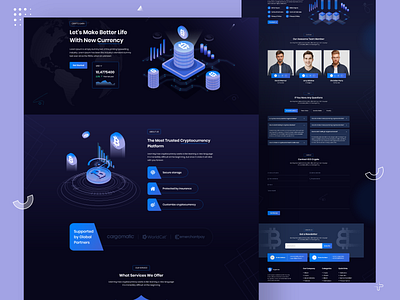 Cryptocurrency Wallet Website biticon crypto landing page ui website