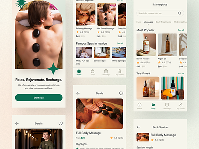 Beauty - Spa - Massage - Mobile App beauty beauty product cosmetics design facial treatment hair manicure massage mobile nails pedicure physio relax salon skincare spa therapy treatment uiux wellness