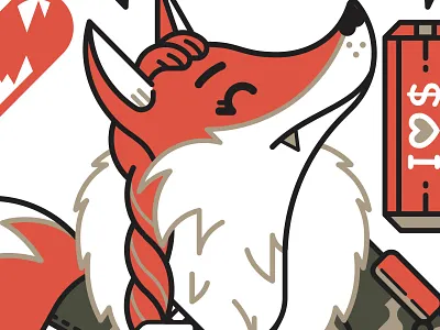 Fox Queen of Hearts - HYPEBEAST PLAYING CARDS character flat fox illustration money playing cards poker queen supreme vector