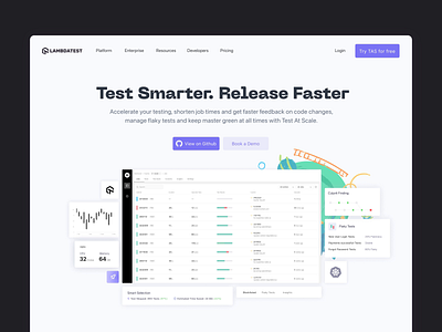 Test at Scale Homepage by Lambdatest after effects animation cross browser testing culprit finder design flaky test management flaky tests ftm github lambdatest landing page open source saas test at scale ui design uiux website design