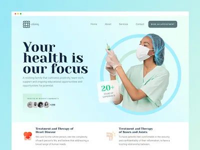 Medical Landing Page banner design doctor header hero banner hero image landing page medical medical hero header medical landing page minimal ui ux web