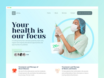 Medical Landing Page banner design doctor header hero banner hero image landing page medical medical hero header medical landing page minimal ui ux web