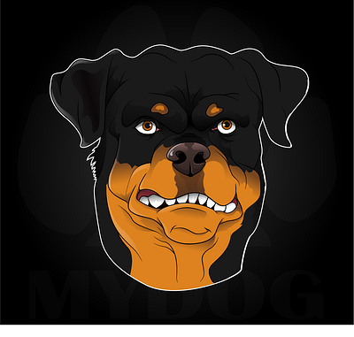 Rottweiler 2d character angry angry dog angry rottweiler animation big characterdesign children book illustration dog dog gang illustration logo pet rottweiler scary dog ve vector