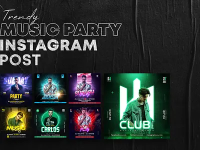 Instagram post template | Social media banner banner banner inspirations branding design facebook ads facebook banner graphic design illustration instagram instagram post instagram template music party post shopify banner social media banner web banner