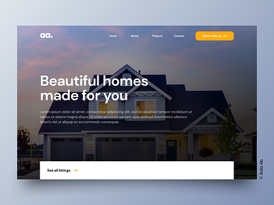 Home Rental Website UI Design apartment app booking branding design home home rental landing page minimal popular design real estate rent template ui ui design ui ux uiux ux design web design website template