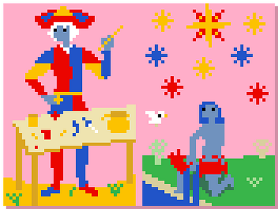 Mago de Marseilles ilustração pixelart tarot