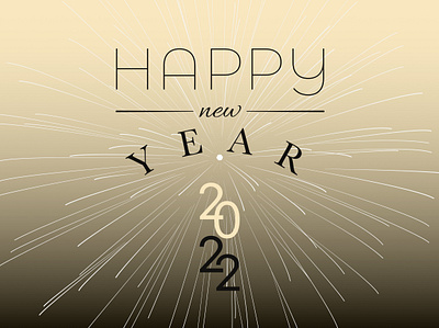 Happy New Year -1 2022 2022 design bonne année design design graphique designer graphique designer portfolio festive firework gold graphic design graphic designer happy new year illustration type typography