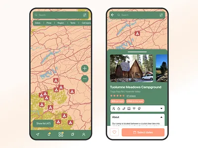 Сamping and travel mobile design app design minimal mobile travel ui ux web