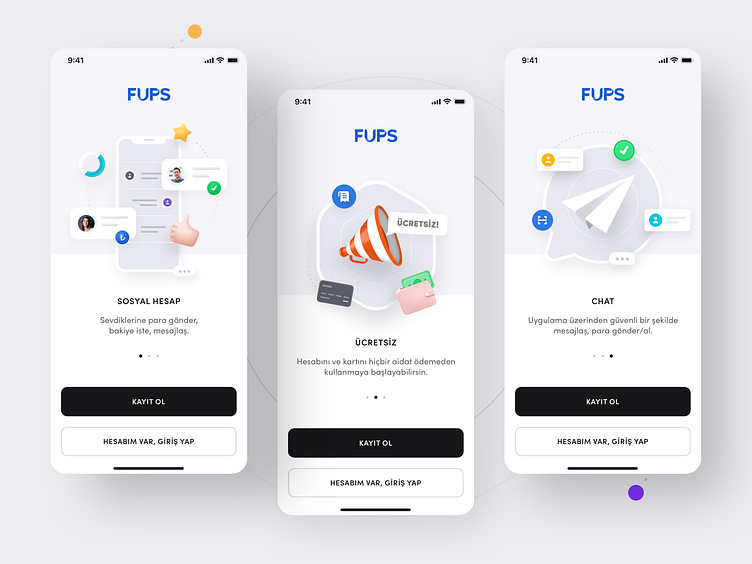 FUPS Onboarding Screens by WLITZ / Design Studio on Dribbble